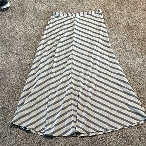 GAP Black and White Striped A-Line Maxi Skirt